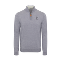 Greenwich Sound Polo Grey Melange Cashmere Touch Australian Merino Quarter Zip Sweater