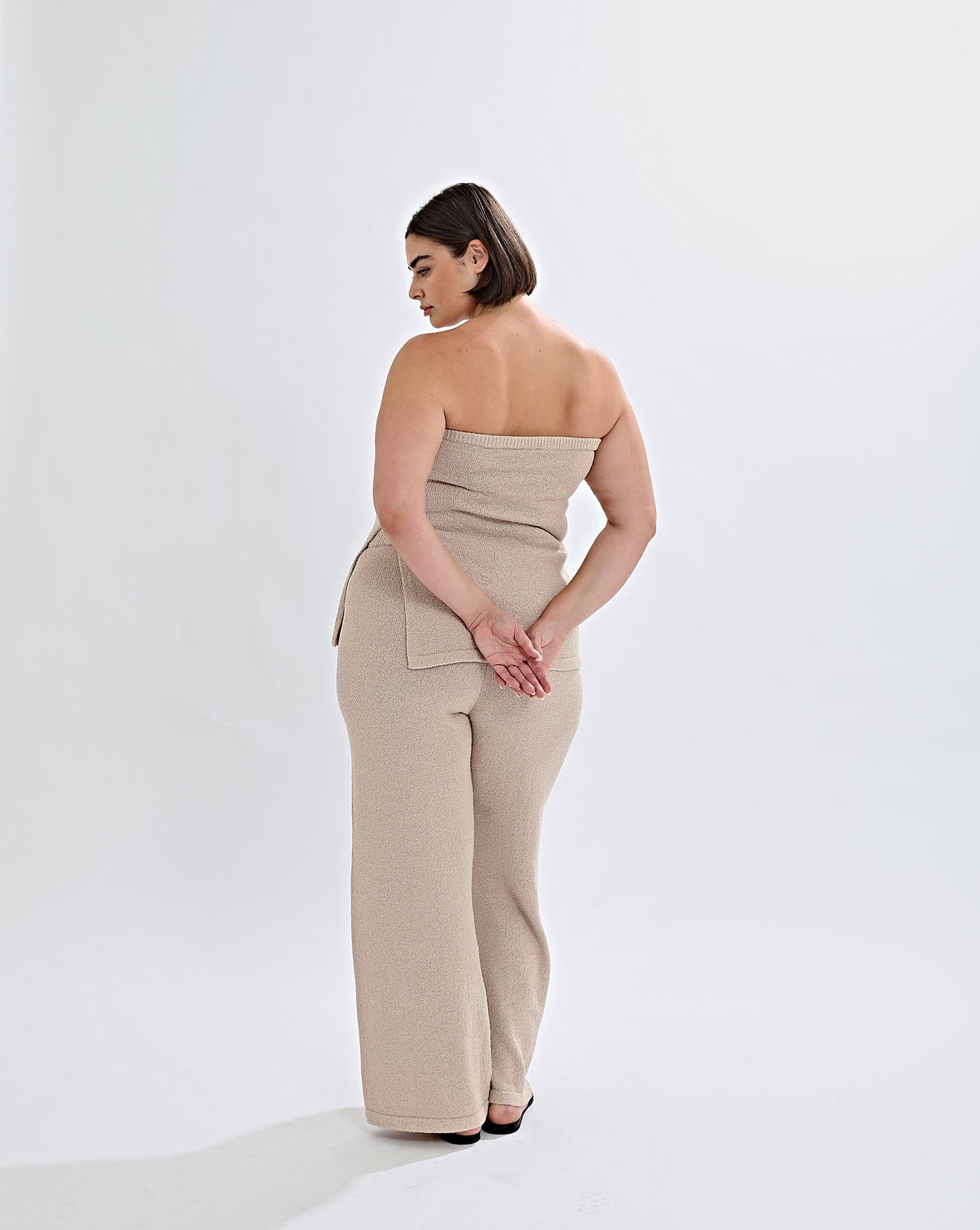 Juno Knit Pants Sand Cropped
