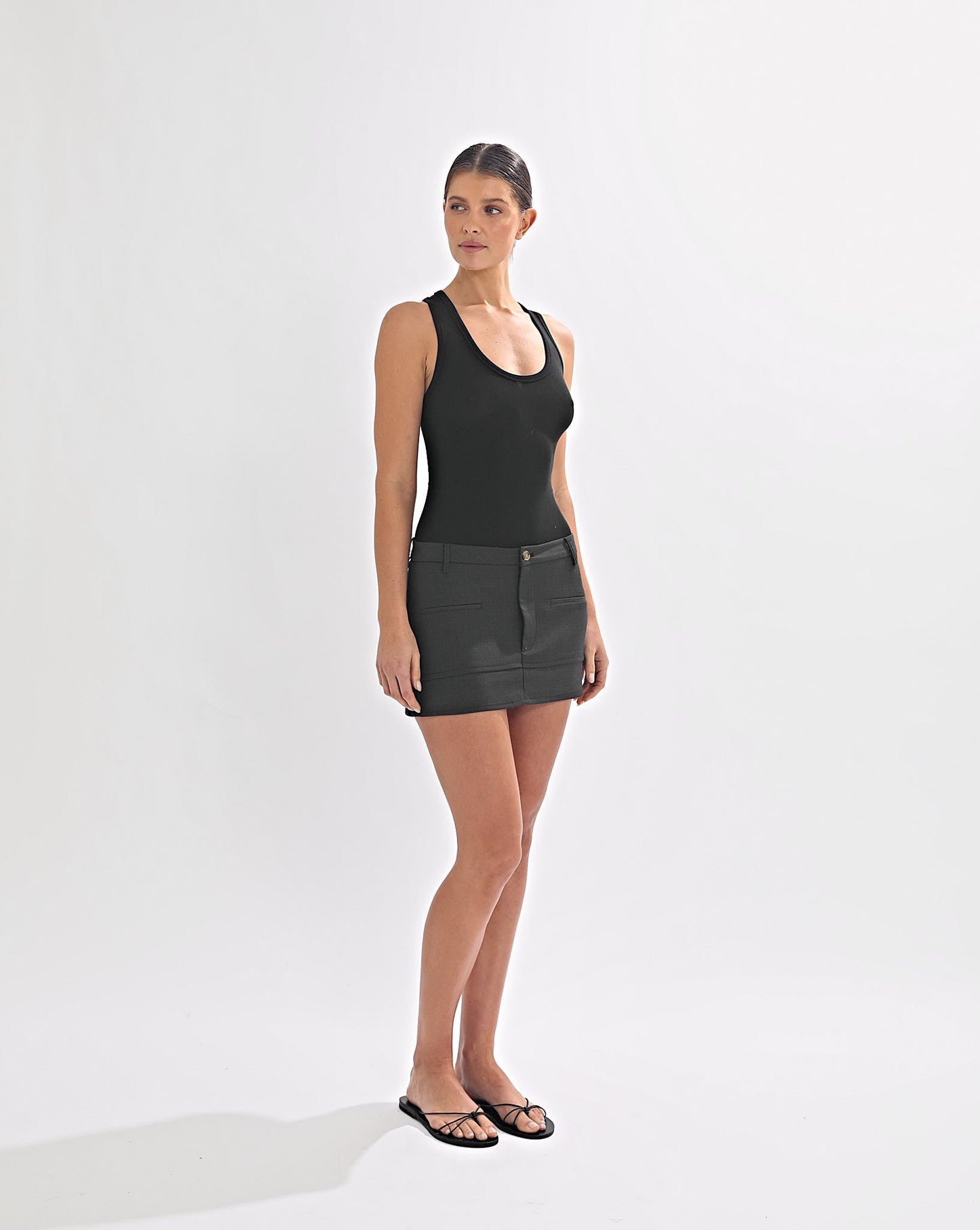 Benny Tailored Skirt Dark Grey