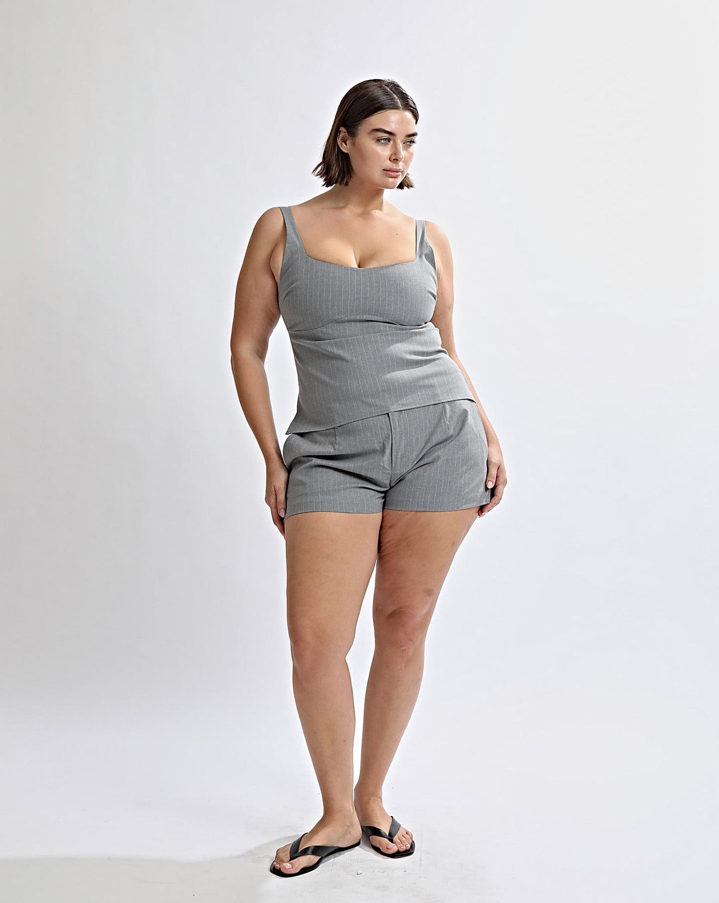 Luca Top Grey Stripe