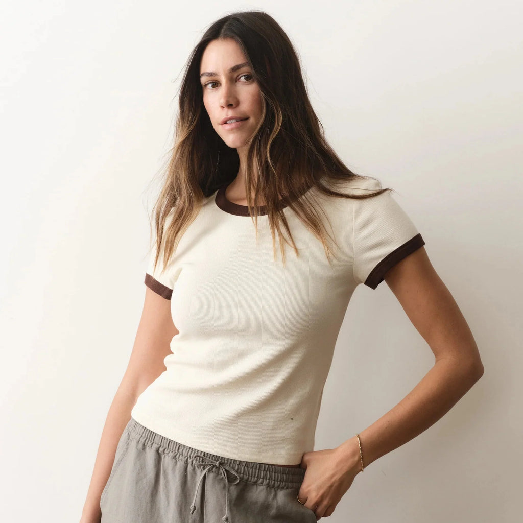 Marine Layer Lexi Rib Ringer Tee
