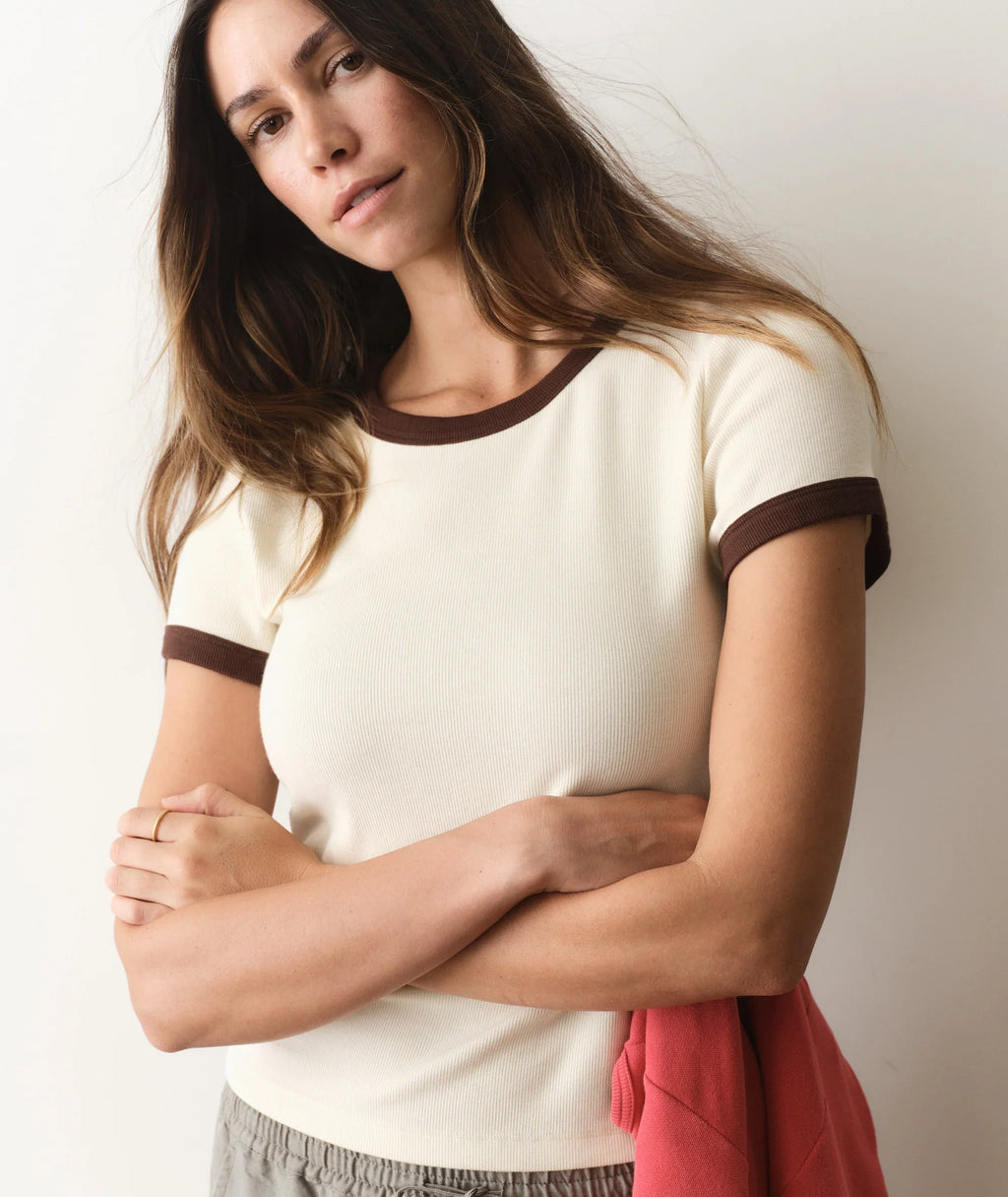 Marine Layer Lexi Rib Ringer Tee