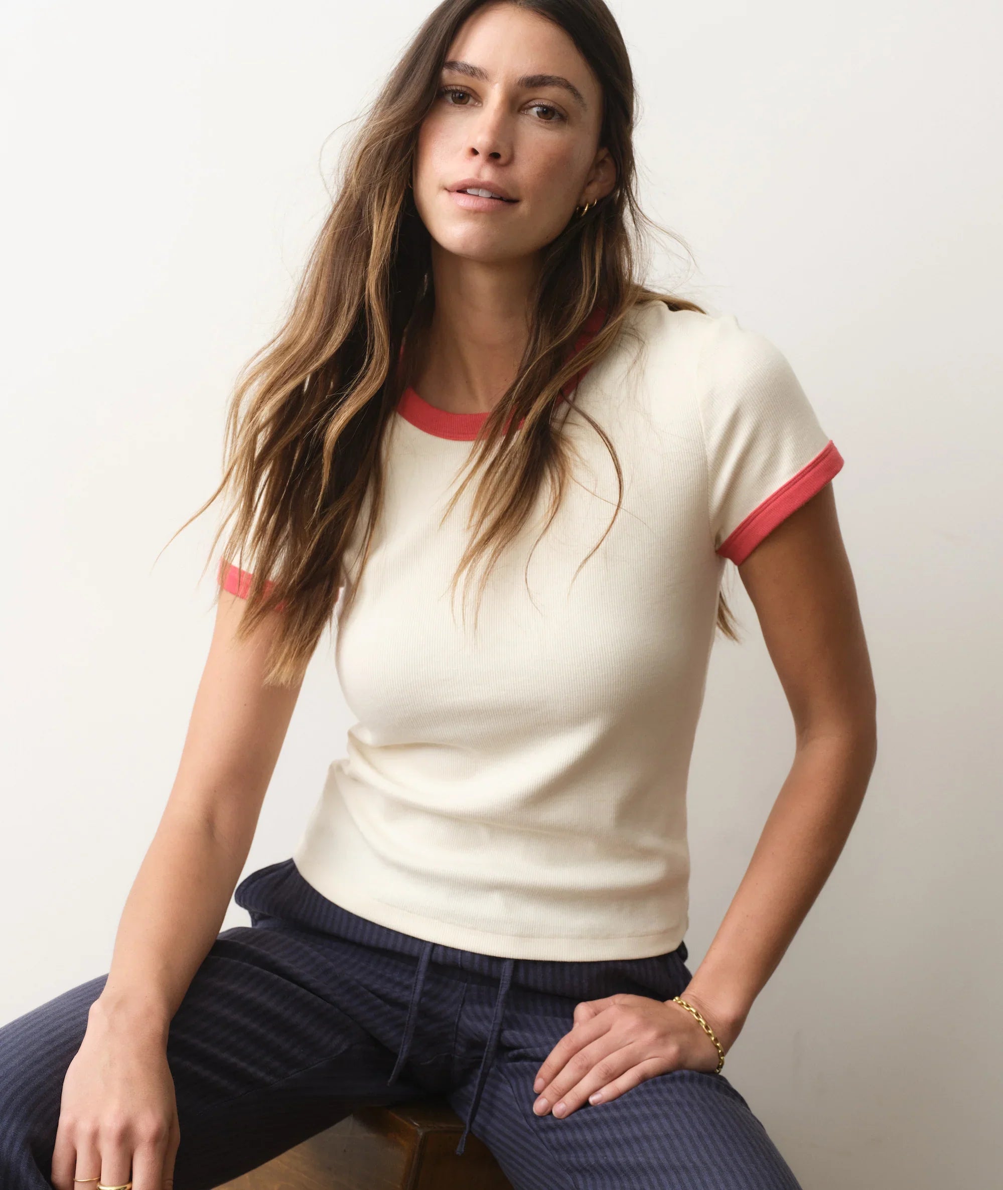 Marine Layer Lexi Rib Ringer Tee