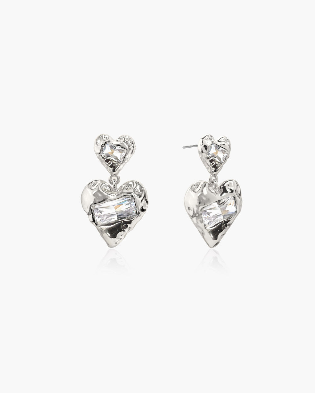 Forever Heart Earrings in Silver