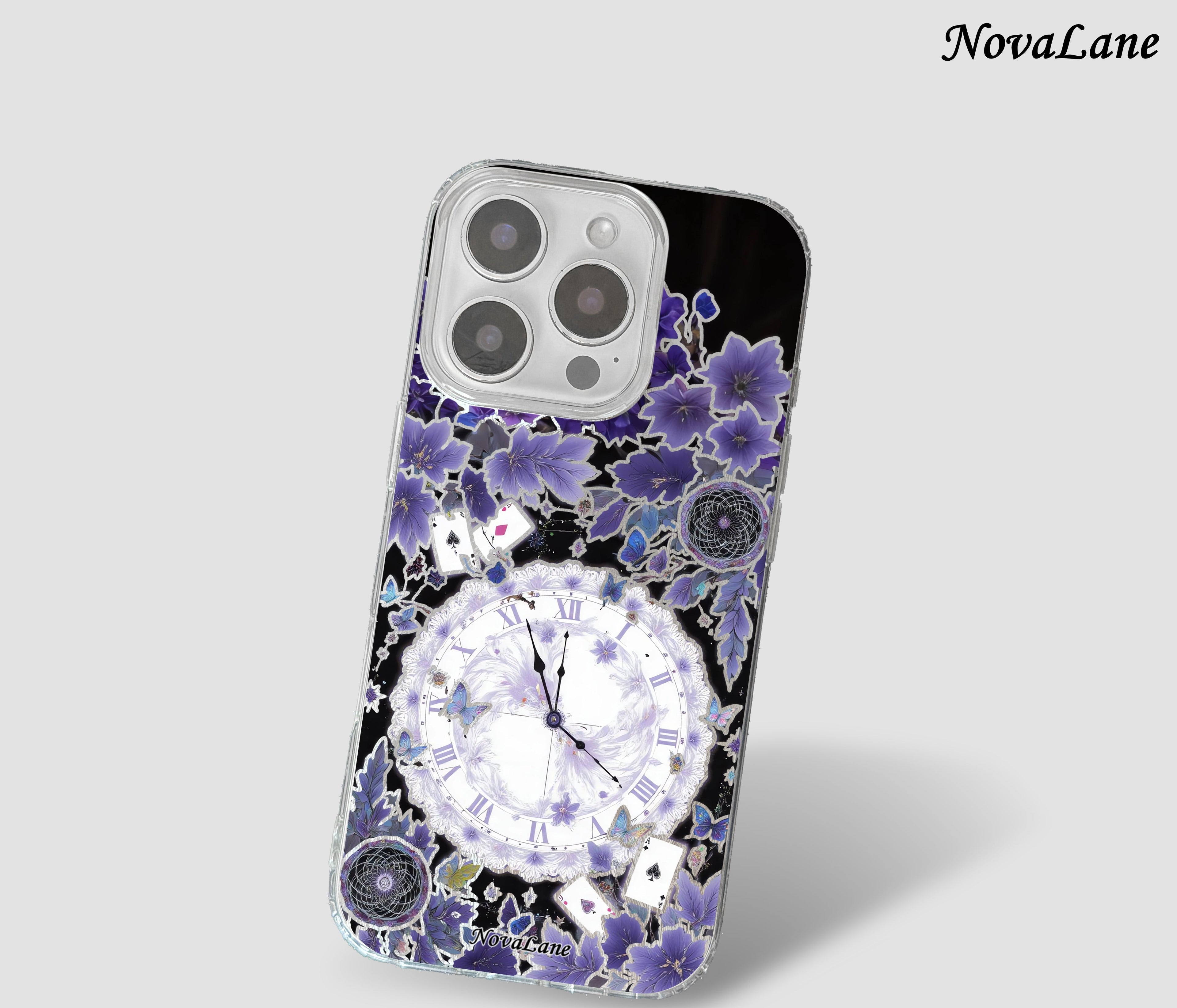 Floral Time Machine Shining Phone Case Cover