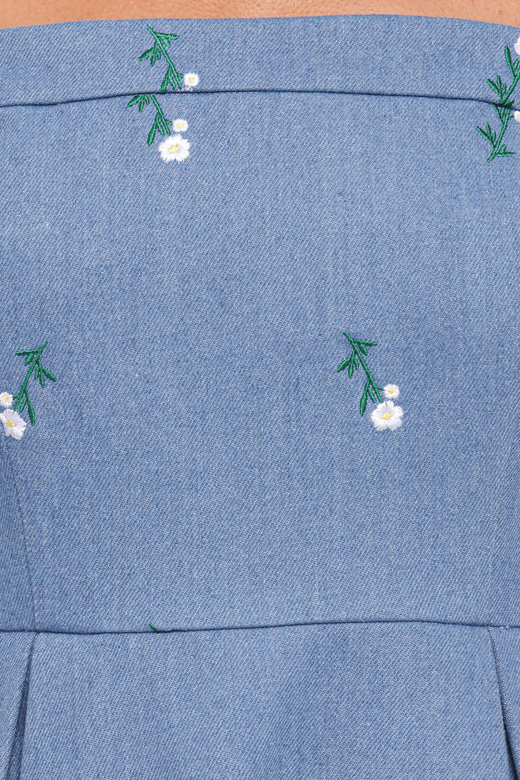 Chelsea Embroidered Midi Dress - Med Denim