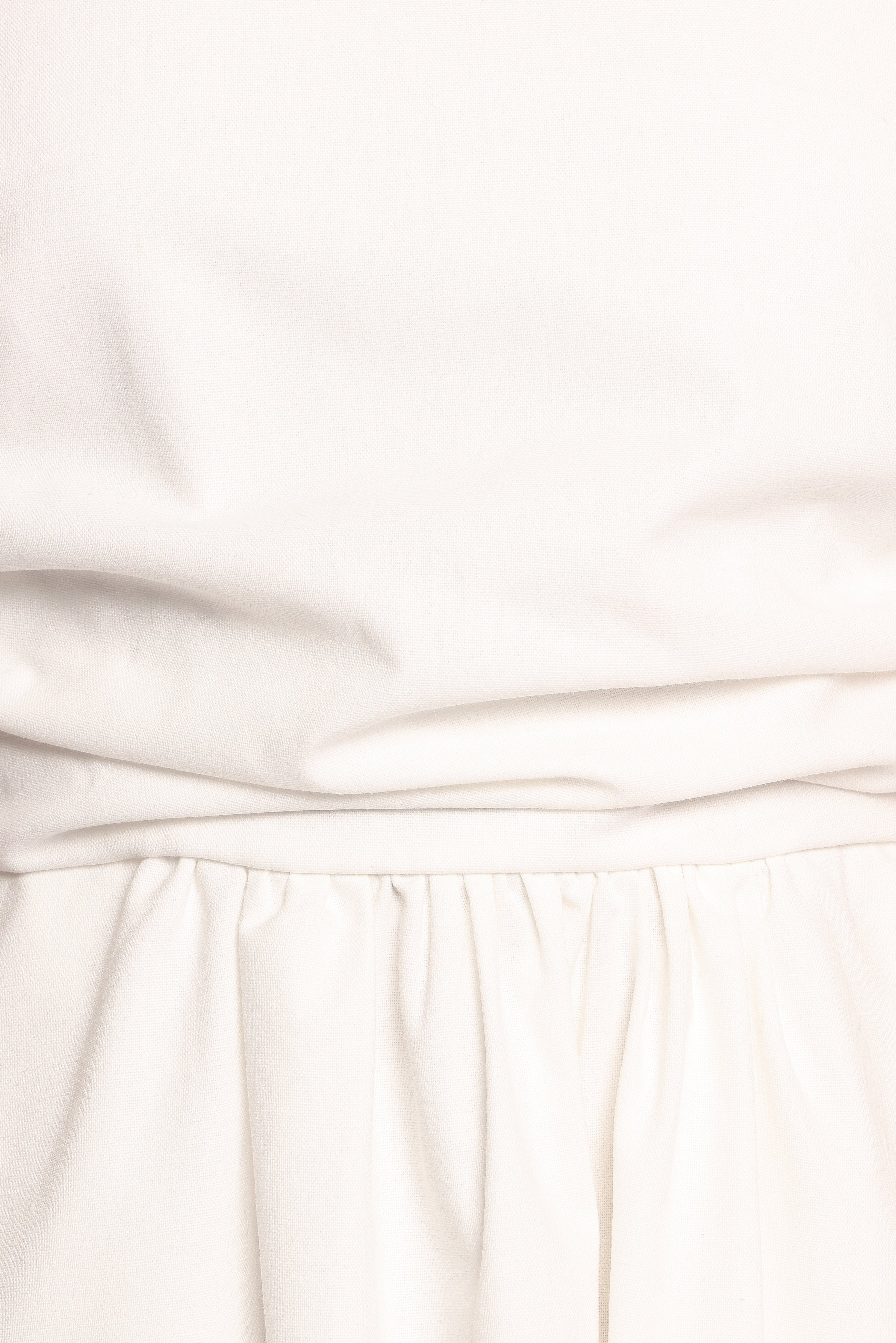 Clo Puff Sleeve Midi Dress - White