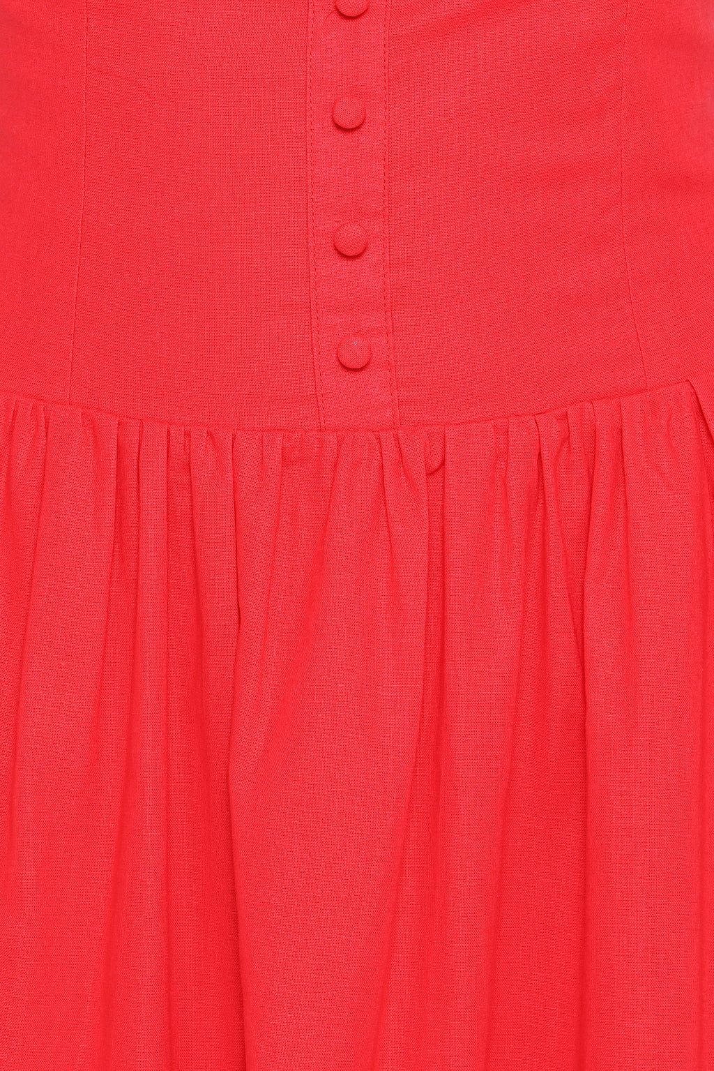 Evie Button Front Maxi Dress - Red