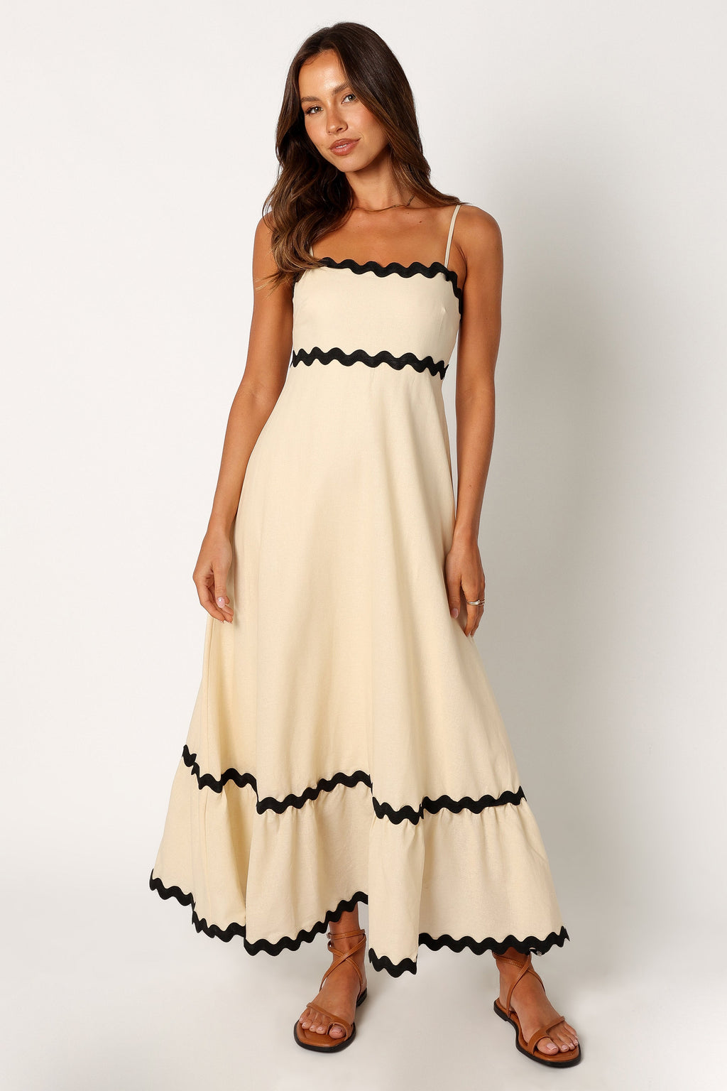 Yana Maxi Dress - Cream Black