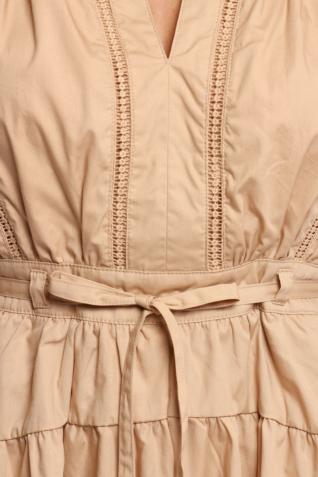 Cheyenne Tie Waist Romper - Taupe